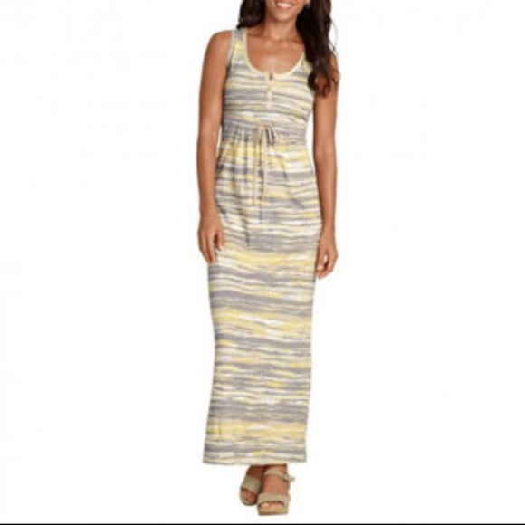 Eddie Bauer Dresses & Skirts - Eddie Bauer tank dress henley neckline drawstring waist petite small casual